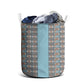 African Ndebele Traditional Attire Laundry Basket Blue Ndebele Stripe