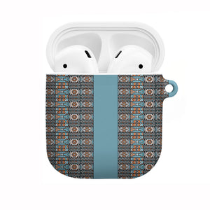 African Ndebele Traditional Attire AirPods Case Blue Ndebele Stripe