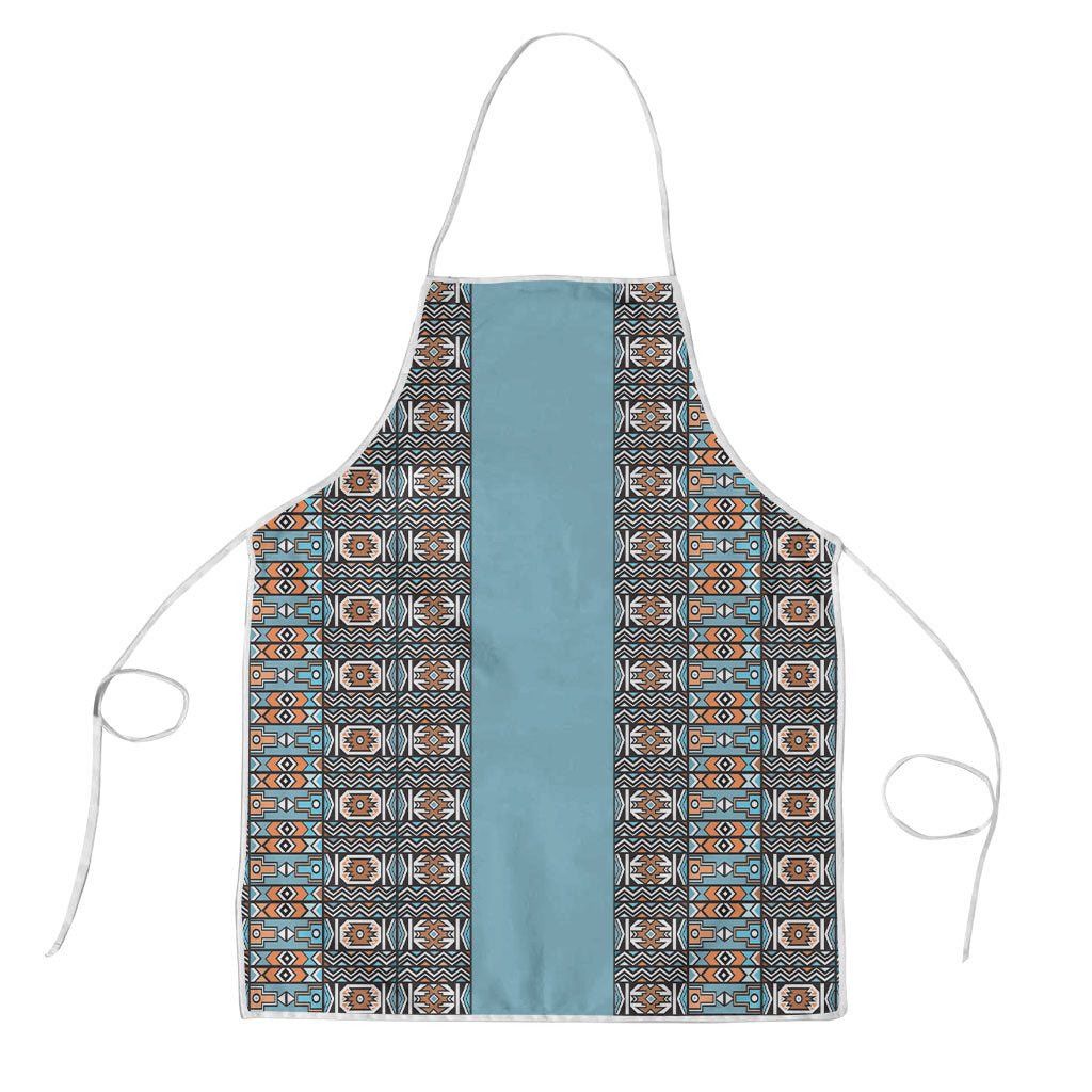 African Ndebele Traditional Attire Apron Blue Ndebele Stripe