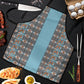 African Ndebele Traditional Attire Apron Blue Ndebele Stripe