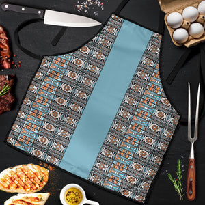 African Ndebele Traditional Attire Apron Blue Ndebele Stripe