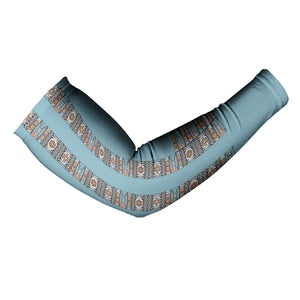 African Ndebele Traditional Attire Arm Sleeves Blue Ndebele Stripe