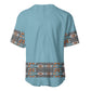 African Ndebele Traditional Attire Baseball Jersey Blue Ndebele Stripe