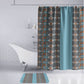 African Ndebele Traditional Attire Bathroom Set Blue Ndebele Stripe