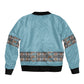 African Ndebele Traditional Attire Bomber Jacket Blue Ndebele Stripe