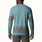 African Ndebele Traditional Attire Button Sweatshirt Blue Ndebele Stripe
