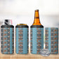African Ndebele Traditional Attire 4 in 1 Can Cooler Tumbler Blue Ndebele Stripe