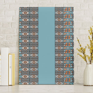 African Ndebele Traditional Attire Canvas Wall Art Blue Ndebele Stripe