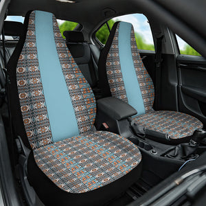 African Ndebele Traditional Attire Car Seat Cover Blue Ndebele Stripe
