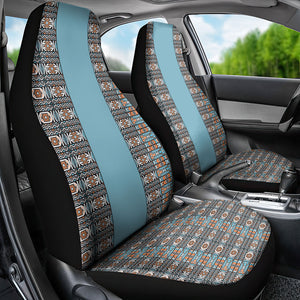 African Ndebele Traditional Attire Car Seat Cover Blue Ndebele Stripe