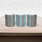 African Ndebele Traditional Attire Ceramic Mug Blue Ndebele Stripe
