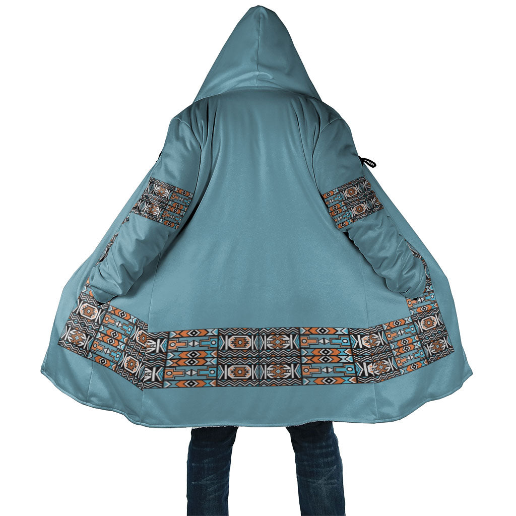 African Ndebele Traditional Attire Cloak Blue Ndebele Stripe