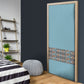 African Ndebele Traditional Attire Door Cover Blue Ndebele Stripe