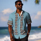 African Ndebele Traditional Attire Hawaiian Shirt Blue Ndebele Stripe