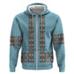 African Ndebele Traditional Attire Hoodie Blue Ndebele Stripe
