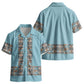 African Ndebele Traditional Attire Kid Hawaiian Shirt Blue Ndebele Stripe