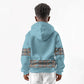 African Ndebele Traditional Attire Kid Hoodie Blue Ndebele Stripe
