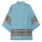African Ndebele Traditional Attire Kimono Blue Ndebele Stripe