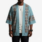 African Ndebele Traditional Attire Kimono Blue Ndebele Stripe