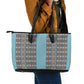 African Ndebele Traditional Attire Leather Tote Bag Blue Ndebele Stripe