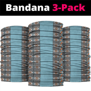African Ndebele Traditional Attire Neck Gaiter Blue Ndebele Stripe