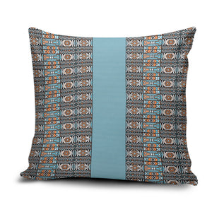 African Ndebele Traditional Attire Pillow Cover Blue Ndebele Stripe