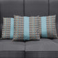 African Ndebele Traditional Attire Pillow Cover Blue Ndebele Stripe