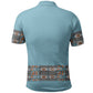 African Ndebele Traditional Attire Polo Shirt Blue Ndebele Stripe