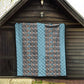 African Ndebele Traditional Attire Quilt Blue Ndebele Stripe