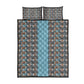 African Ndebele Traditional Attire Quilt Bed Set Blue Ndebele Stripe