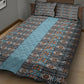 African Ndebele Traditional Attire Quilt Bed Set Blue Ndebele Stripe