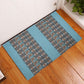 African Ndebele Traditional Attire Rubber Doormat Blue Ndebele Stripe