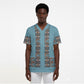 African Ndebele Traditional Attire Scrub Top Blue Ndebele Stripe