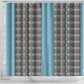 African Ndebele Traditional Attire Shower Curtain Blue Ndebele Stripe