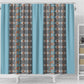 African Ndebele Traditional Attire Shower Curtain Blue Ndebele Stripe