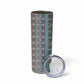 African Ndebele Traditional Attire Skinny Tumbler Blue Ndebele Stripe