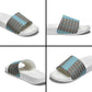 African Ndebele Traditional Attire Slide Sandals Blue Ndebele Stripe