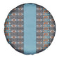 African Ndebele Traditional Attire Spare Tire Cover Blue Ndebele Stripe