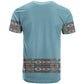 African Ndebele Traditional Attire T shirt Blue Ndebele Stripe