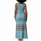African Ndebele Traditional Attire Tank Maxi Dress Blue Ndebele Stripe