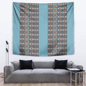 African Ndebele Traditional Attire Tapestry Blue Ndebele Stripe