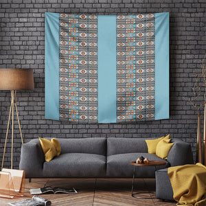 African Ndebele Traditional Attire Tapestry Blue Ndebele Stripe