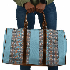 African Ndebele Traditional Attire Travel Bag Blue Ndebele Stripe