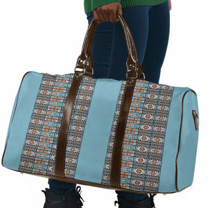 African Ndebele Traditional Attire Travel Bag Blue Ndebele Stripe