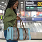 African Ndebele Traditional Attire Travel Bag Blue Ndebele Stripe