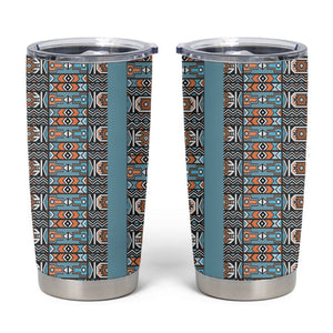 African Ndebele Traditional Attire Tumbler Cup Blue Ndebele Stripe