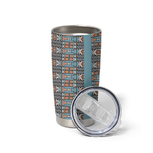African Ndebele Traditional Attire Tumbler Cup Blue Ndebele Stripe