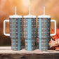 African Ndebele Traditional Attire Tumbler With Handle Blue Ndebele Stripe