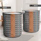 African Ndebele Traditional Attire Laundry Basket Brown Ndebele Stripe