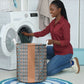 African Ndebele Traditional Attire Laundry Basket Brown Ndebele Stripe
